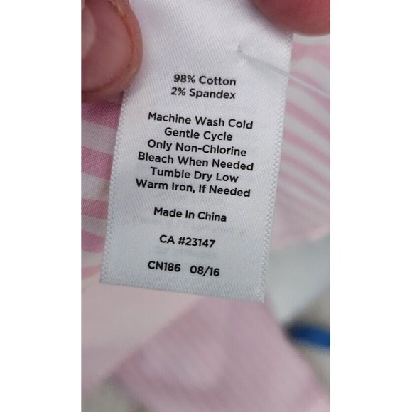 Talbots Button Up Wrinkle Resistant Shirt Womens‎ Sz 2 Pink Striped Top NWOT - Picture 9 of 10